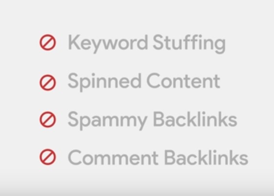 Keyword stuffing and content spin in SEO before google update.