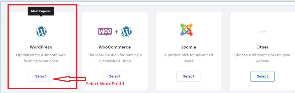 Selecting WordPress platform