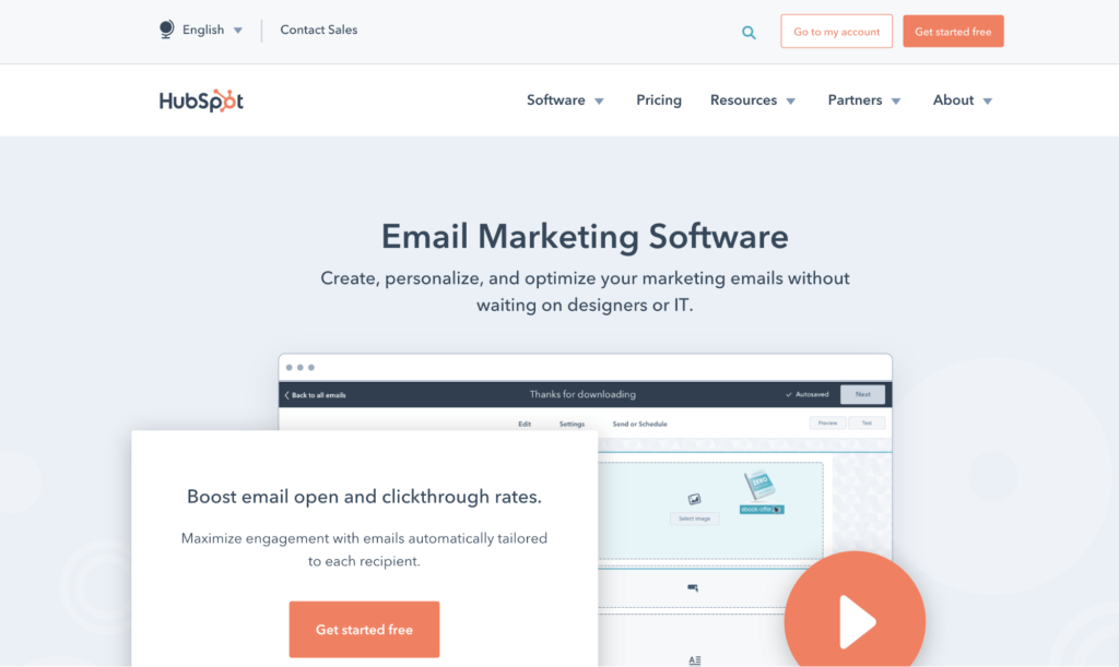 This images showing best tool for email marketing Hubspot.