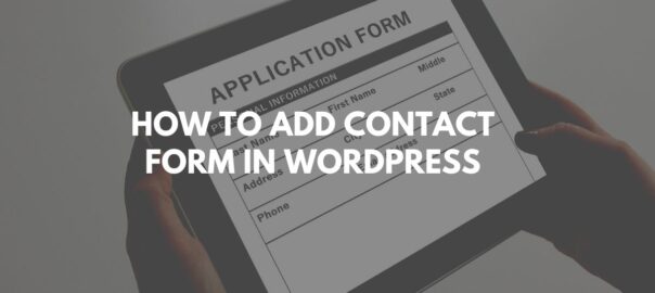 How to add contact form in WordPress